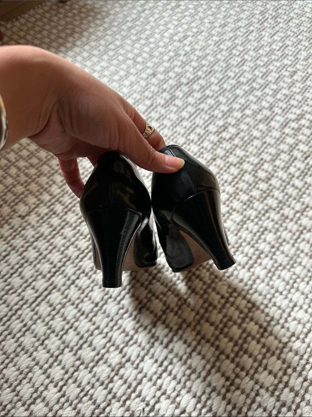 Vintage Salvatore Ferragamo Black Patent Leather Heels - Picture 4 of 5